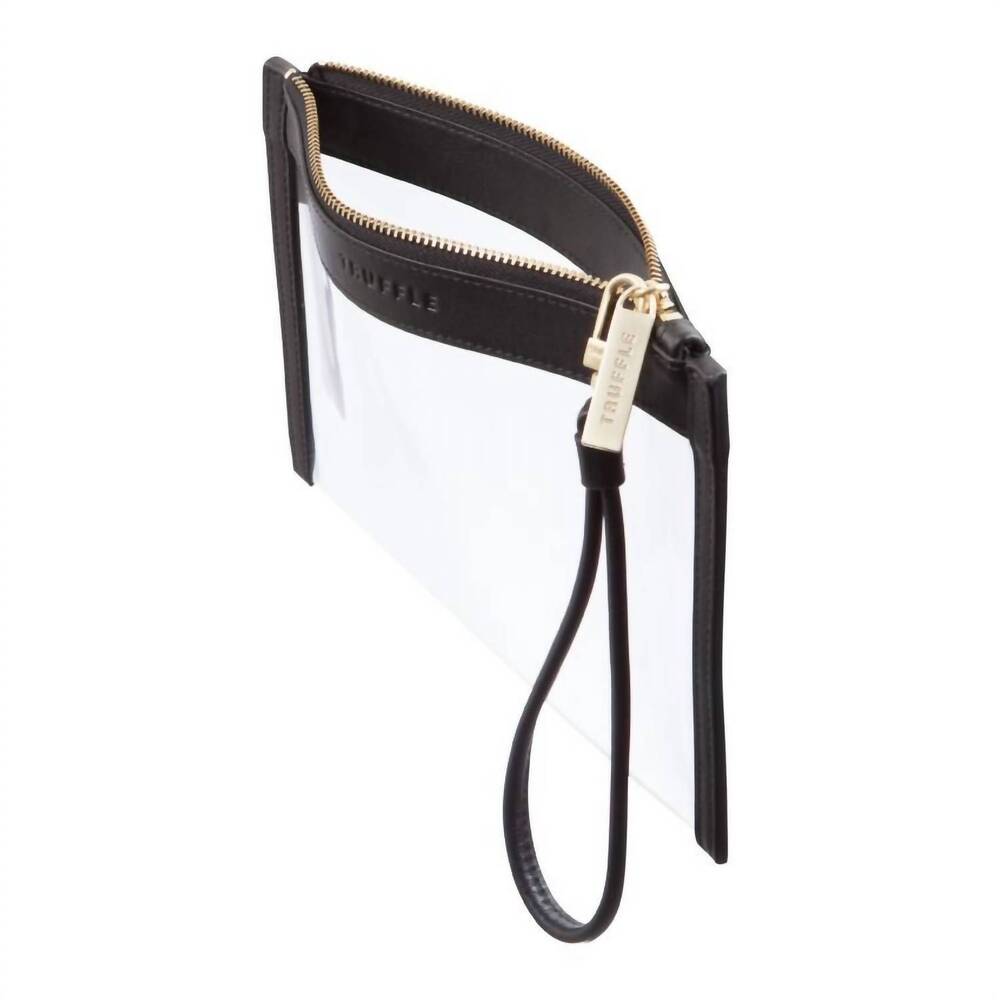 NEW TRUFFLE clarity wristlet in black